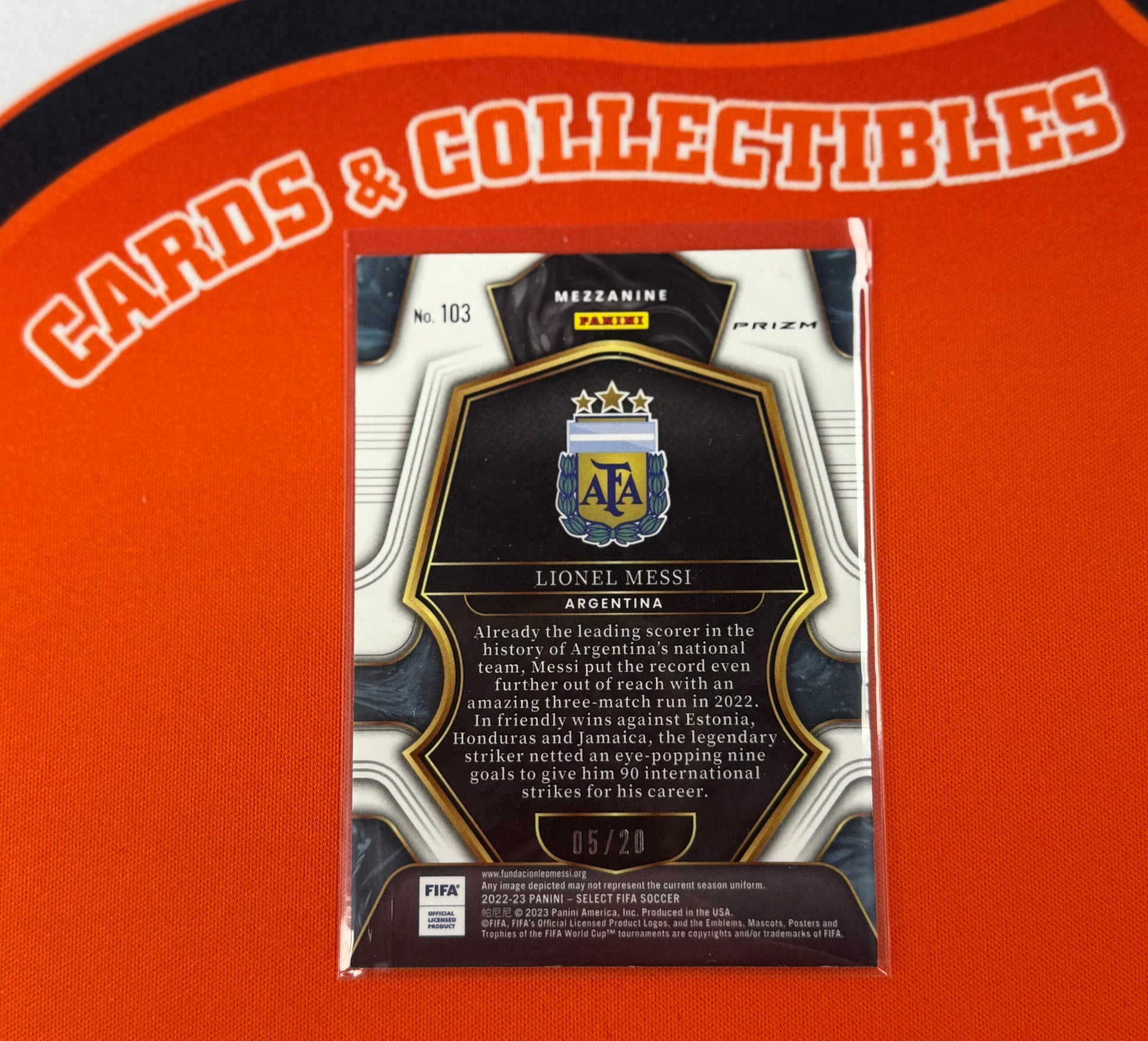 Lionel Messi 2022 Select Fifa White 5/20
