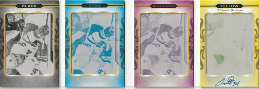 Auston Matthews 2023-24 Upper Deck Series 1 Hockey #167 Printing Plate Signed Booklets 1/1