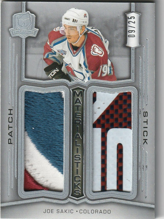 Joe Sakic 2025 The Cup #MS-JS Materialisticks (Game-Used) 9/25