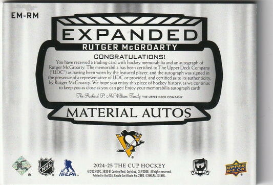 Rutger Mcgroarty 2025 The Cup #EM-RM Expanded Material Autos 5/15