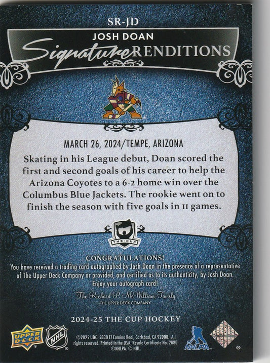 Josh Doan 2025 The Cup #SR-JD Signature Renditions #2