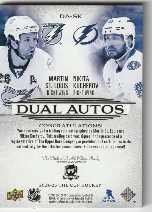 Martin St.Louis & Nikita Kucherov 2025 The Cup #DA-SK Dual Auto 5/10