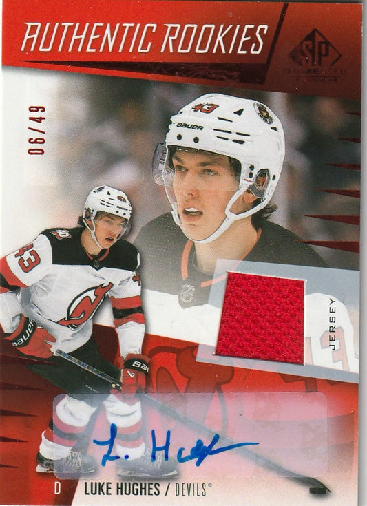 Luke Hughes 2023-24 SP Game-Used Authentic Rookies Patch Auto 6/49