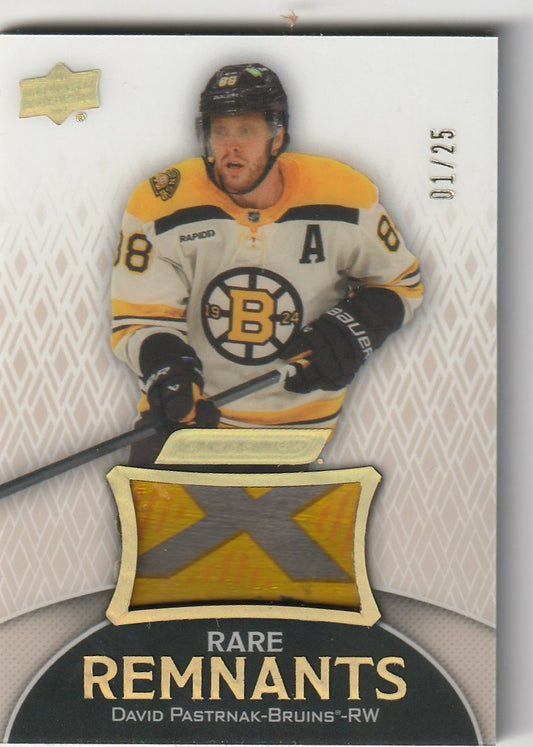 Davis Pastrnak 2023-24 Engrained Hockey #R-DP Remnants (Game-Used) 1/25