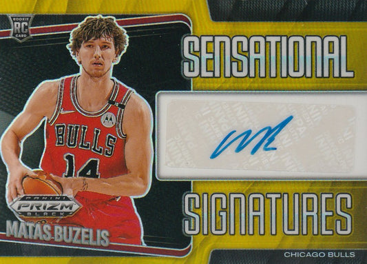 Matas Buzelis 2024 Panini Prizm Black #SS-BUZ Sensational Rookie Signatures Gold 1/10
