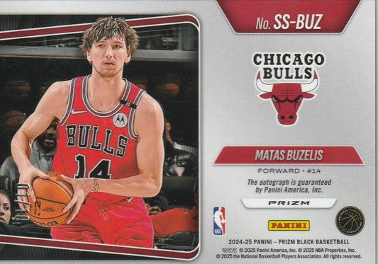 Matas Buzelis 2024 Panini Prizm Black #SS-BUZ Sensational Rookie Signatures Gold 1/10