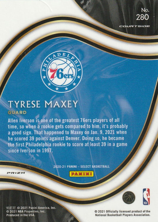 Tyrese Maxey 2021 Select #280 Courtside Cosmic Rookie