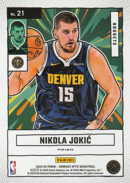 Nikola Jokic 2024 Donruss Optic #21 Net Marvels Gold 5/10