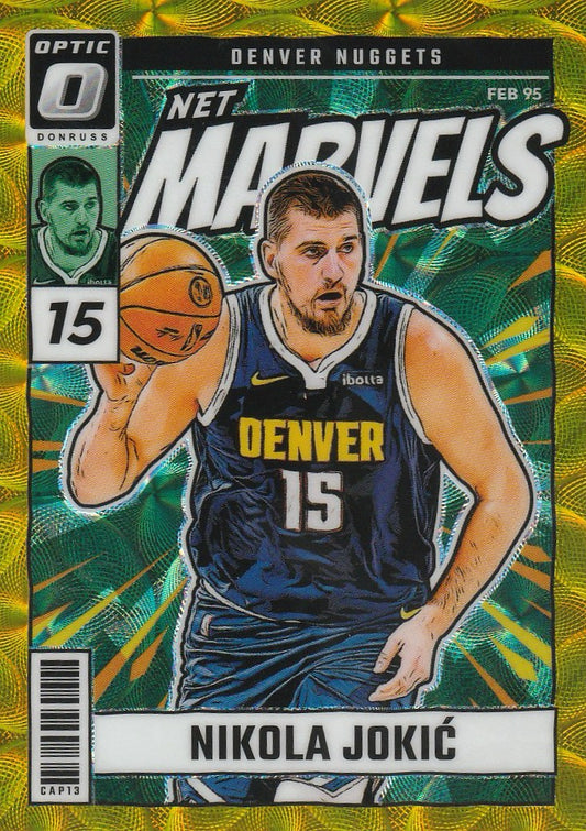 Nikola Jokic 2024 Donruss Optic #21 Net Marvels Gold 5/10