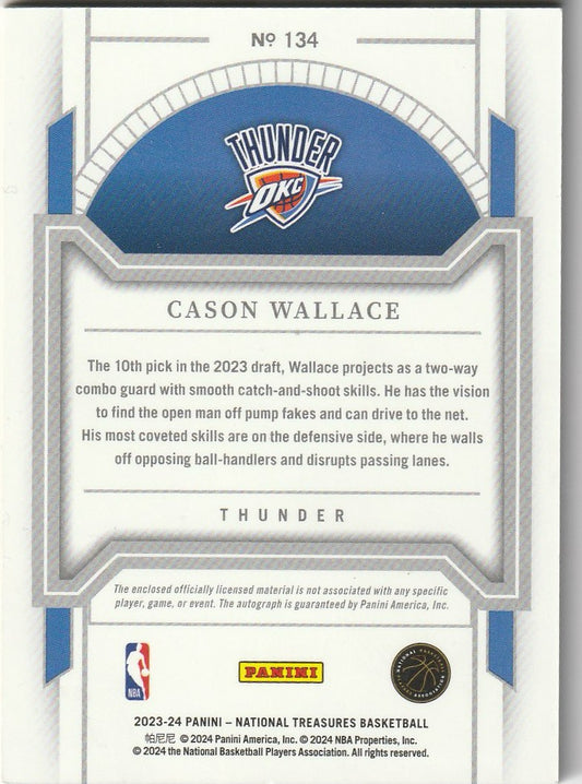 Cason Wallace 2023-24 National Treasures #134 Rookie Patch Autograph 14/49