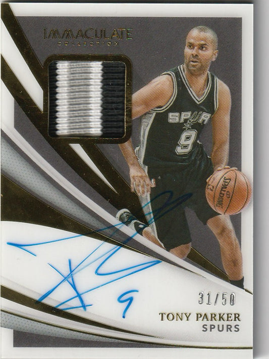 Tony Parker 2020-21 Immaculate #PA-TPK Patch Autographs 31/50