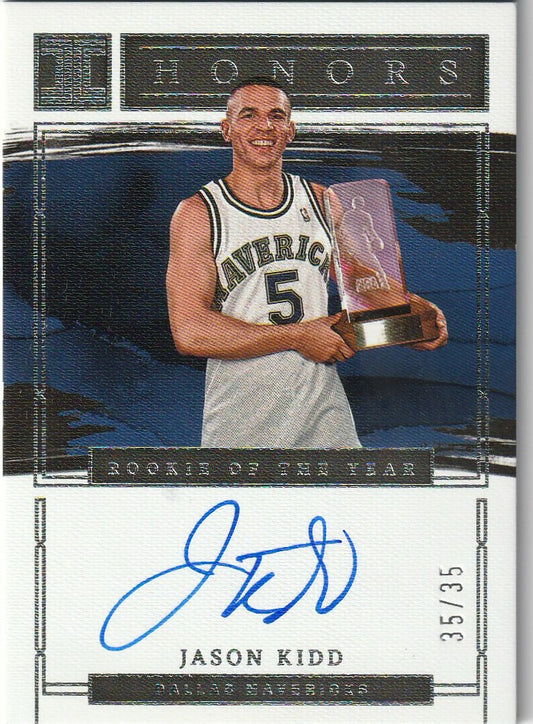 Jason Kidd 2022-23 Immaculate #IHS-JKD Honors (Rookie Of The Year) Auto 35/35