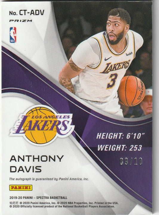 Anthony Davis 2019-20 Spectra #CT-ADV Catalysts Autograph Gold 9/10