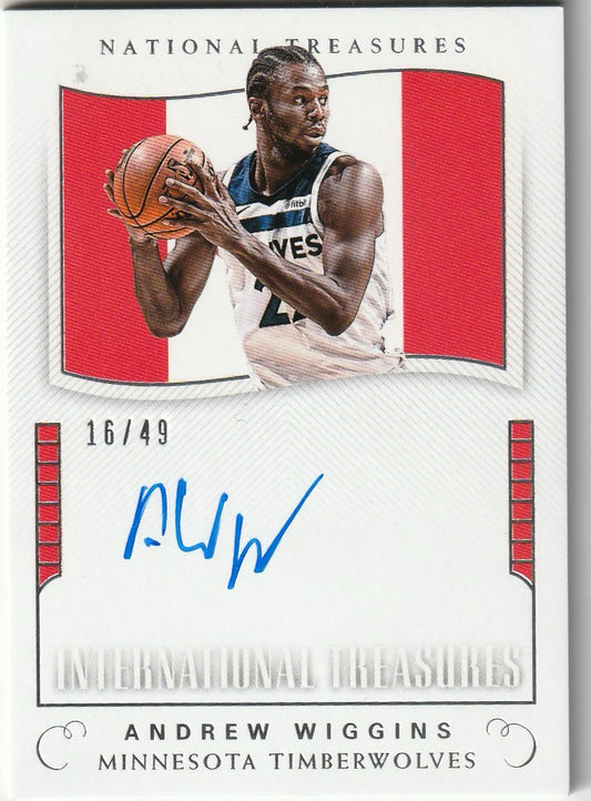 Andrew Wiggins 2017-18 National Treasures #IT-AWG International Treasures 16/49