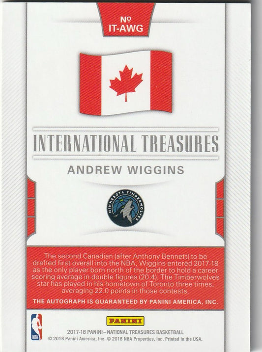 Andrew Wiggins 2017-18 National Treasures #IT-AWG International Treasures 16/49