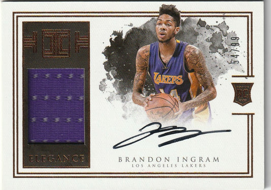 Brandon Ingram 2016-17 Impeccable #136 Elegance Rookie Patch Auto 54/99