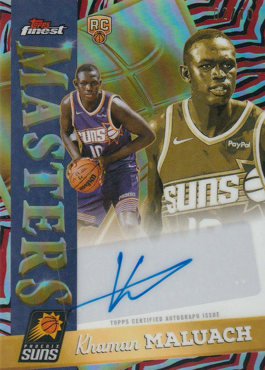 Khaman Maluach 2025 Topps Finest #MA-KM Masters Rookie Autographs Red 2/10
