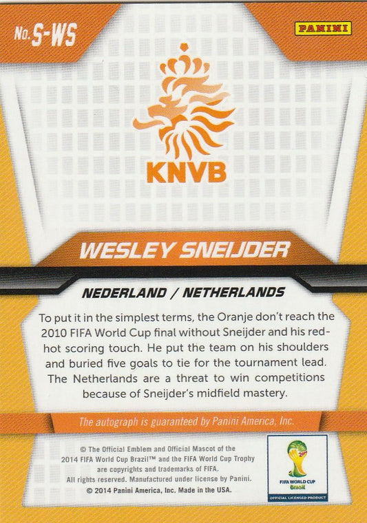 Wesley Sneijder 2014 World Cup Prizm #S-WS Signature