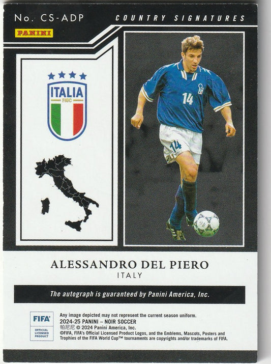 Alessandro Del Piero 2024-25 Panini Noir # CS-ADP Country Signatures 8/10