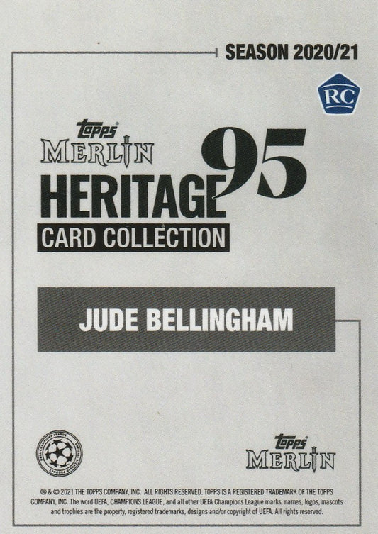Jude Bellingham 2020-21 Topps Merlin Heritage #95 Rookie Autographs Blue 7/50