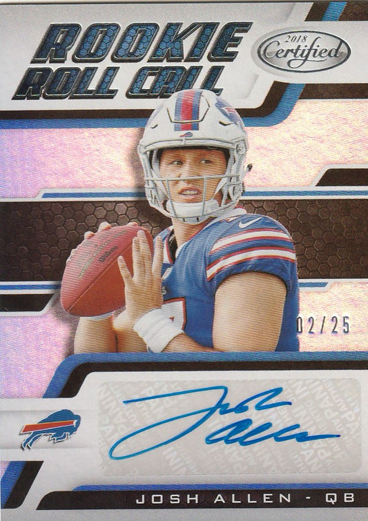 Josh Allen 2018 Certified Football #RC-JA Rookie Roll Call Auto 2/25