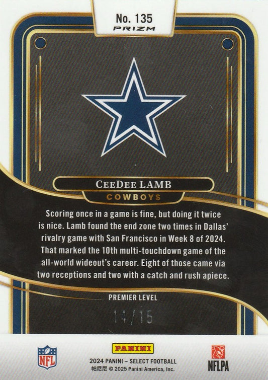 CeeDee Lamb 2024 Select Football #135 Pink Glitter 14/15