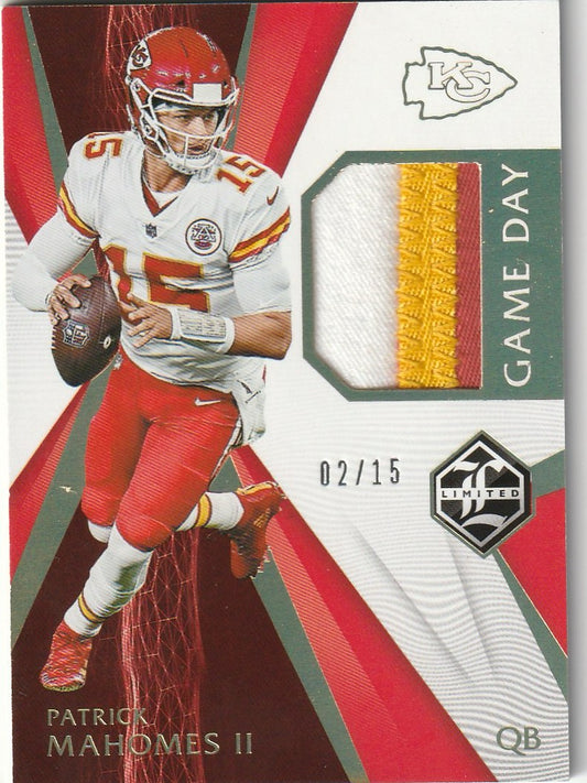 Patrick Mahomes 2020 Limited Football #GD-PM Game Day 2/15 (Player-Worm) Raw