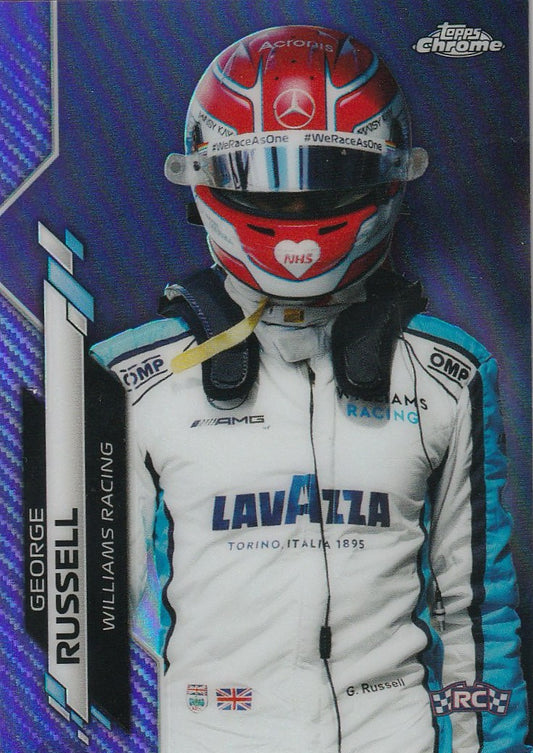 George Russell 2020 Topps Chrome F1 #192 Purple 270/399 Rookie Raw