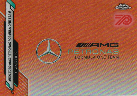 Mercedes-AMG Petronas F1 One Team 2020 Topps Chrome F1 #112 Orange 70th Anniversary Raw