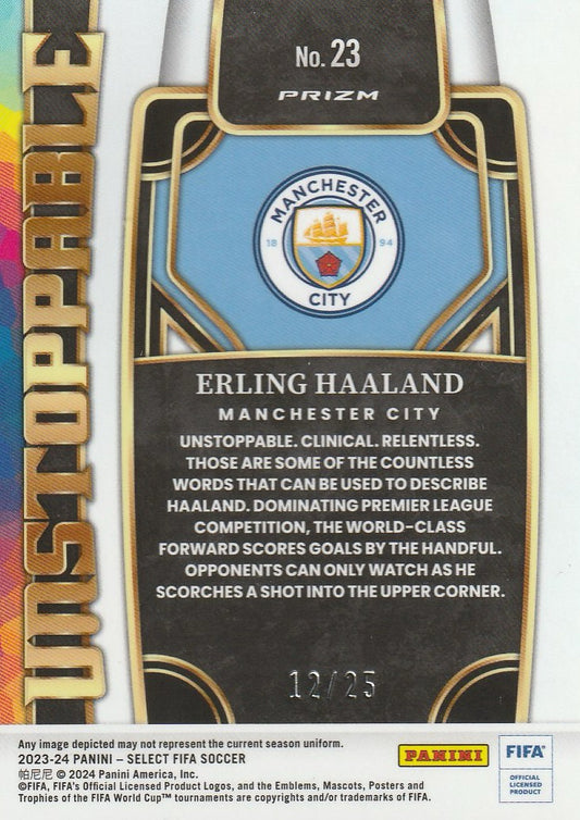 Erling Haaland 2023-24 Select FIFA #23 Unstoppable Pink 12/25