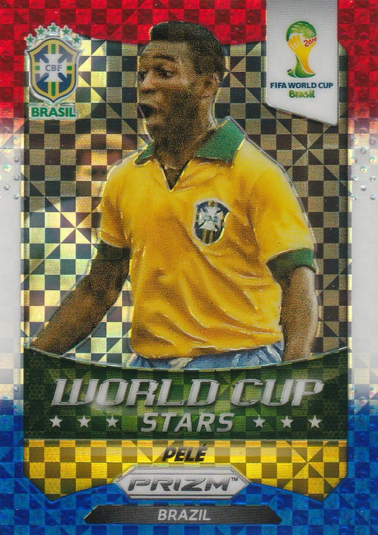 Pele 2014 World Cup Prizm #41 Red White Blue Power Plaid Prizm