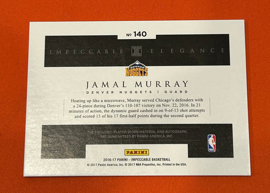 Jamal Murray 2016 Panini Impeccable #140 Elegance Rookie Patch Auto 8/49
