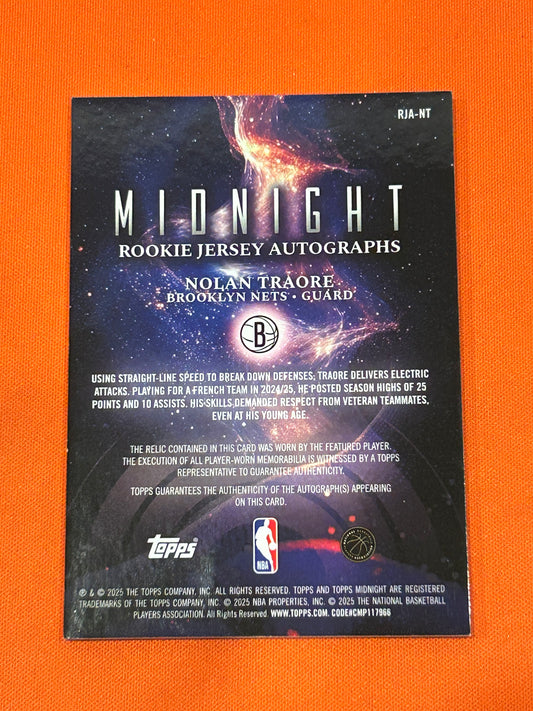 Nolan Traore 2025 Topps Midnight #RJA-NT Equinox Rookie Patch Auto 16/20