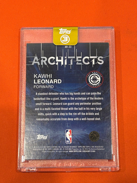 Kawhi Leonard 2025 Topps 3 #AR-23 Architects Orange 15/25