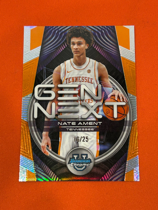Nate Ament 2025 Bowman Chrome #GN-10 Gen Next Orange 16/25