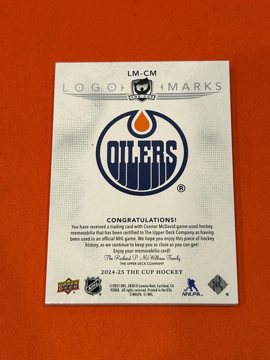 Connor McDavid 2024 Upper Deck The Cup #LM-CM Logo Marks Patch 36/99
