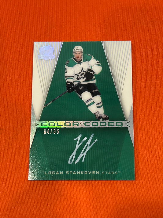 Logan Stankoven 2024 Upper Deck The Cup #CC-LS Color Coded Autograph 34/35