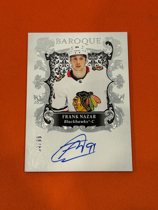 Frank Nazar 2024 Upper Deck The Cup #BQ-FN Baroque Autograph 34/99