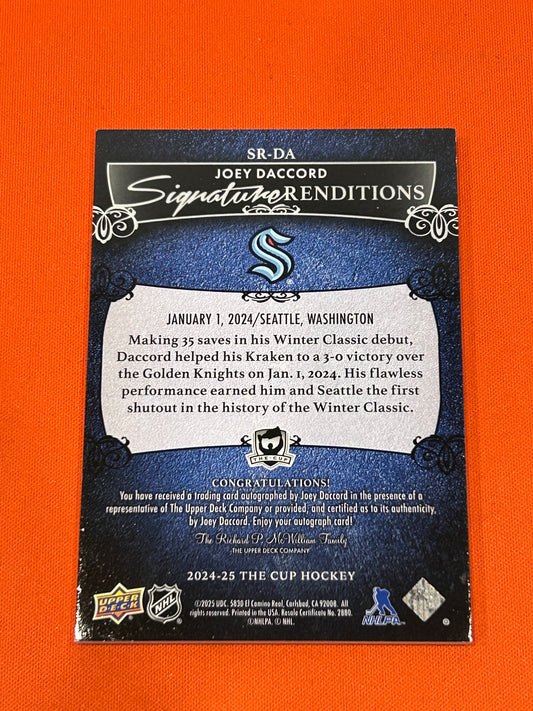 Joey Daccord 2024 Upper Deck The Cup #SR-DA Signature Renditions