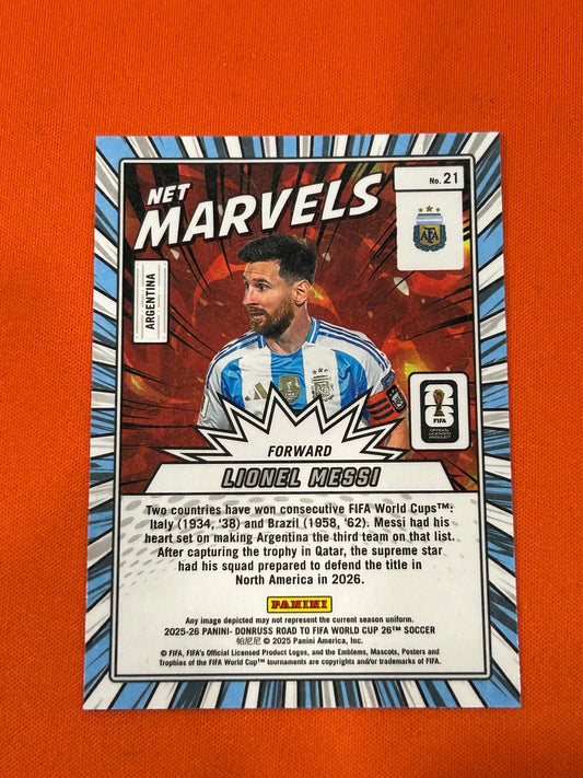 Lionel Messi 2025 Panini Donruss Road To FIFA World Cup 26 #21 Net Marvels