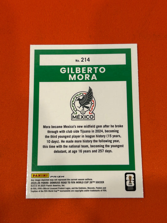 Gilberto Mora 2025 Panini Donruss Road To FIFA World Cup 26 #214 Rated Rookie Holo