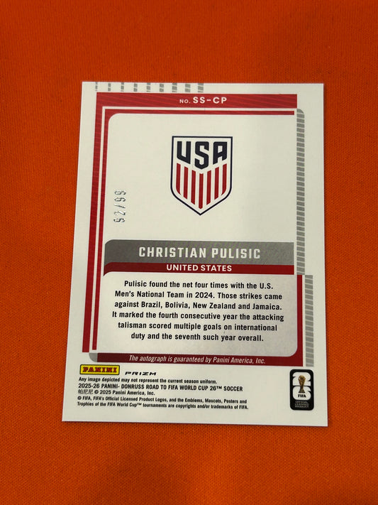 Christian Pulisic 2025 Panini Donruss Road To FIFA World Cup #SS-CP Signature Series Blue 92/99