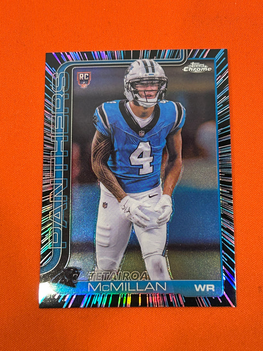 Tetairoa McMillan 2025 Topps Chrome #326 Neon Pulse Rookie