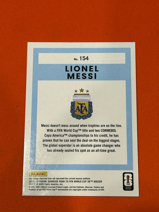 Lionel Messi 2025 Donruss Road To FIFA World Cup #154 Red 17/75