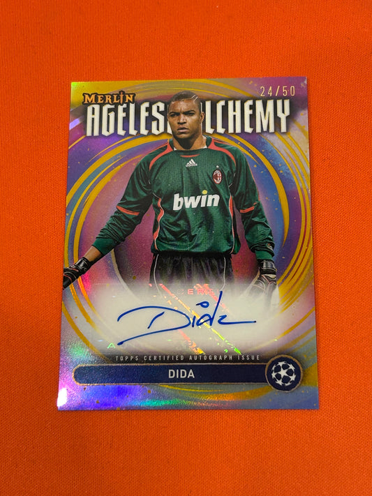 Dida 2024 Topps Merlin UCC #AAA-D Ageless Alchemy Gold Auto 24/50