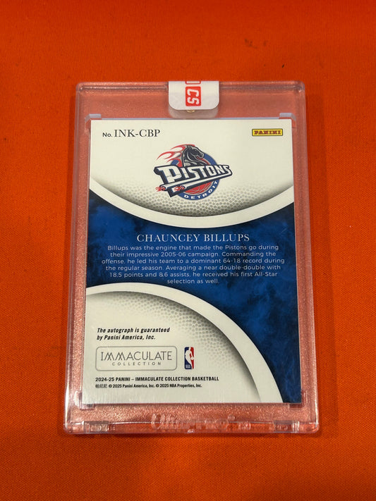 Chauncey Billups 2024 Panin Immaculate #INK-CBP Immaculate Ink 19/49