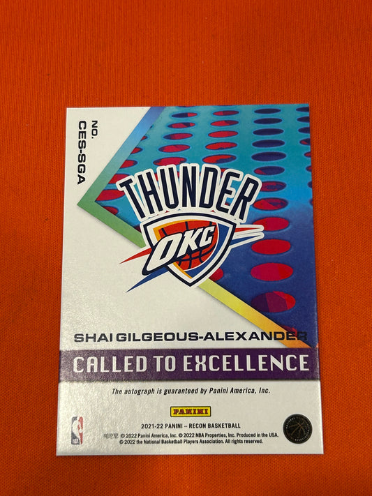 Shai Gilgeous Alexander 2021 Panini Recon #CES-SGA Called To Excellence Gold Autograph 5/10