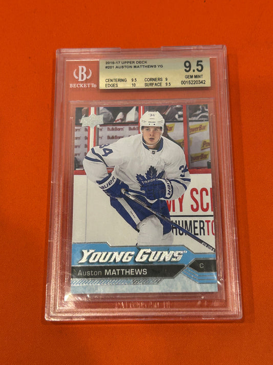Auston Matthews 2016 Upper Deck #201 Young Guns BGS 9.5
