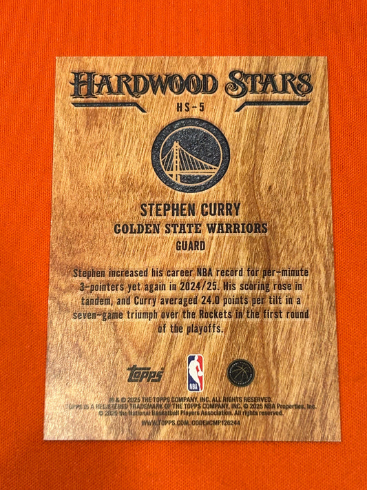 Stephen Curry 2025 Topps #HS-5 Hardwood Stars
