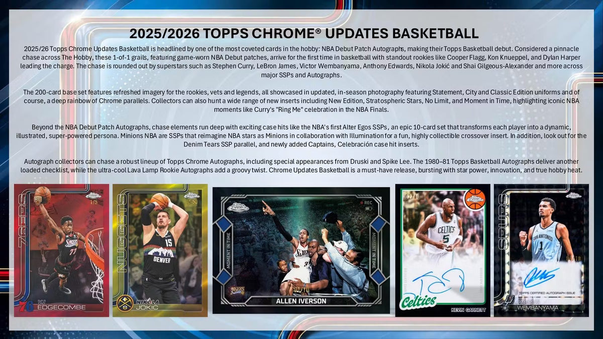 2025/26 Topps Chrome Update Series Basketball Blaster Box